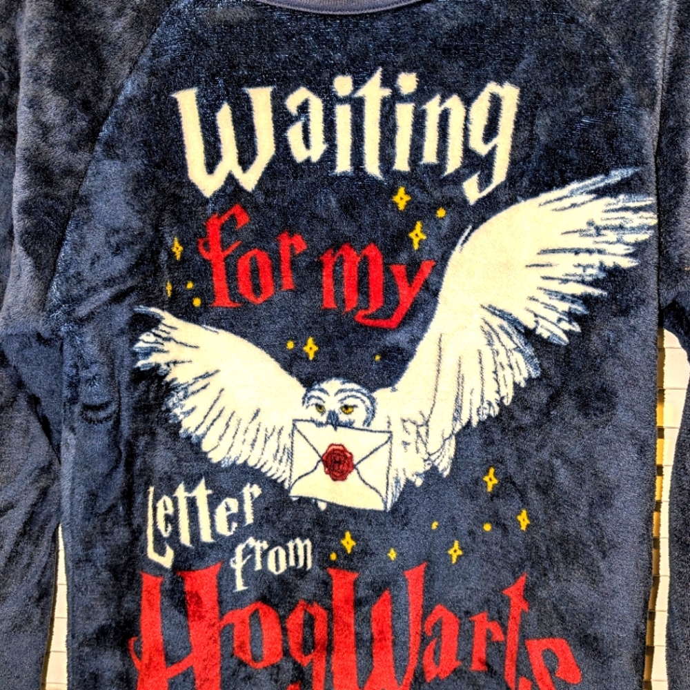 “Waiting For My Letter From Hogwarts” Harry Potter Pajama Top Youth Sz L 12-14 - Picture 2 of 7